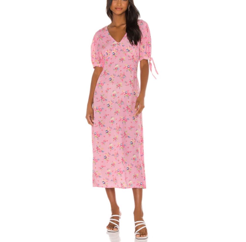 Faithfull The Brand Women's Juliette Floral Daija Midi Dress Size 2 (A-3)